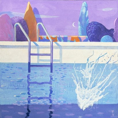 A smaller splash. Acrylic on canvas. 80х80 сm.
